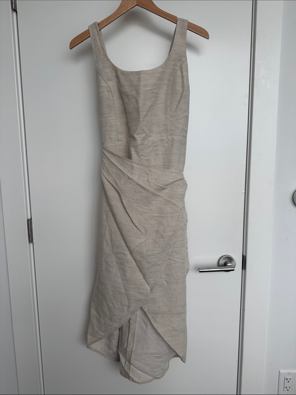 Wilfred Neutral Beige Sleeveless Midi Dress